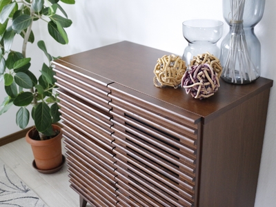 【開梱・設置】アゼル 80cm サイドボード(ブラウン) AX004