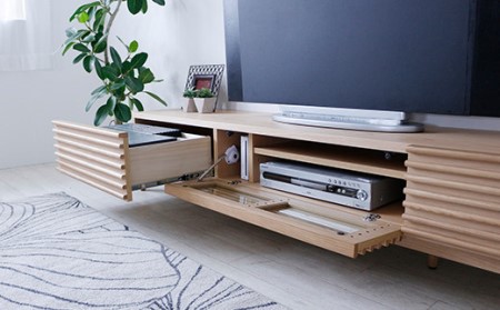 【開梱・設置】アゼル 200cm テレビボード（ナチュラル）　AX074