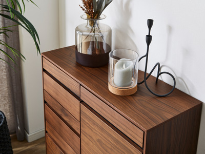 【開梱・設置】ロゼッタ 80cm サイドボード（ウォールナット）　AX036