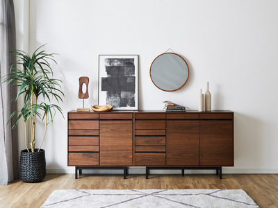 【開梱・設置】ロゼッタ 80cm サイドボード（ウォールナット）　AX036