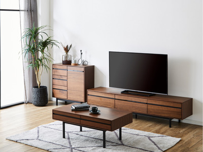 【開梱・設置】ロゼッタ 80cm サイドボード（ウォールナット）　AX036