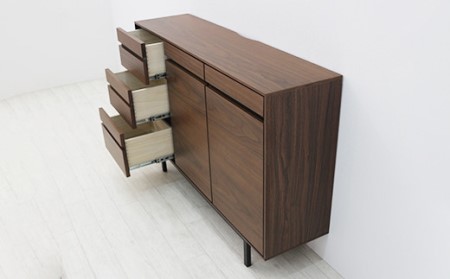 【開梱・設置】ロゼッタ 120cm サイドボード(ウォールナット) AX048