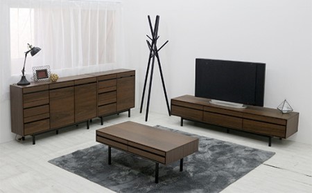 【開梱・設置】ロゼッタ 120cm サイドボード(ウォールナット) AX048