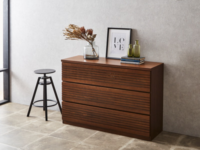 【開梱・設置】ラスティー 120cm ローチェスト(ウォールナット) AX030