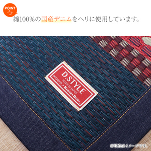 デニム使用い草マットルークス（95×150）（ネイビー）　AA074