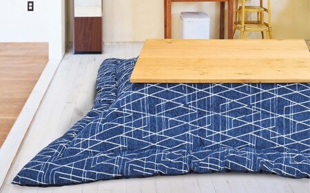 シェニールこたつ掛布団ラハティ（200×200）（ネイビー）　AA078