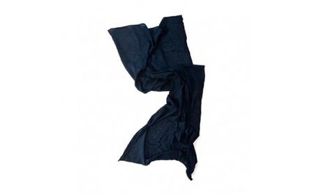 ショール 大判 手染めガーゼショール フルサイズ NAVY（藍染+草木染） 手染め ガーゼ 天然染料 紺 濃紺 ギフト AO007