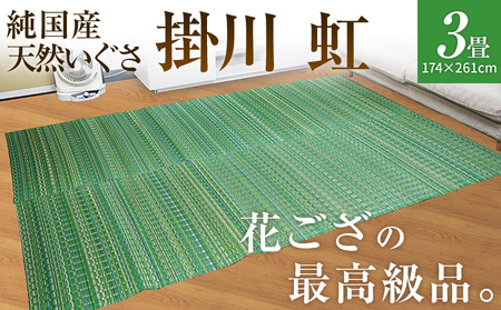 純国産天然いぐさ　「掛川　虹」３畳（緑色）　BG012