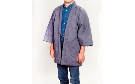 久留米はんてん　紳士紬はんてん　フリーサイズ（グリーン）　BA009