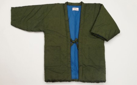 久留米はんてん　紳士紬はんてん　LLサイズ（グリーン）　BA012