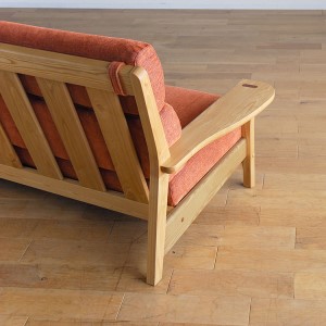 【開梱・設置】ソファ 極しゃもじ ソファ195 ナチュラル/SP-OR-B オレンジ　AL374