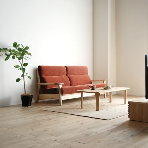 【開梱・設置】ソファ 極しゃもじ ソファ195 ナチュラル/SP-OR-B オレンジ　AL374