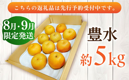 【★先行予約★　2025年8月下旬より発送】梨（豊水） 約5kg なし ナシ 梨 豊水 果物 くだもの 産地直送 果汁 フルーツ 旬 甘い 梨 なし 広川町 / JAふくおか八女農産物直売所どろや [AFAB023]