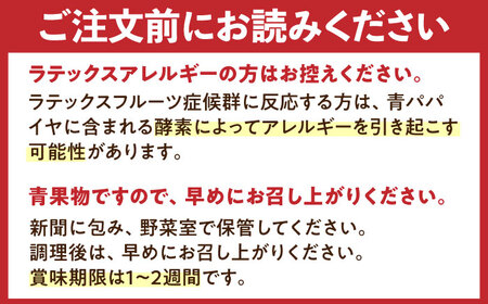 【9月中旬より発送】【栄養満点スーパーフード】青パパイヤ 約1kg（1-2個） / 野菜 パパイヤ[AFBK001]