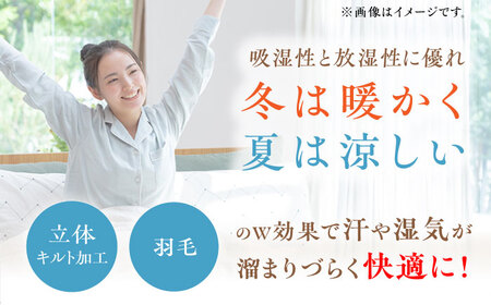 工場直送！国産羽毛ふとん 「筑後七国」軽量タイプ ダックダウン 85%使用 無地生成り 布団 シングル 寝具 だうん 綿 吸湿性 放湿性 広川町 / ヒラモリ株式会社 [AFAO013]