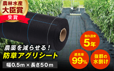 防草アグリシート（BB1515・耐久目安5年・幅0.5m×長さ50m） / 防草シート 除草[AFCA005]
