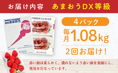 【2回定期便】いちご（あまおう）G等級 270g×4P / いちご[AFAB084]