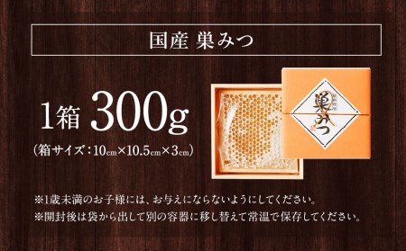 巣みつ 300g 国産 純粋蜂蜜 巣蜜 コムハニー 蜂の巣 ハチミツ | 福岡県