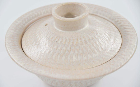 【上野焼香春徹山窯】 選べる土鍋 （ 白 ） 1個 幅約23cm×高さ約11cm