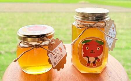 純国産 はちみつ 2本 セット 香春町の御当地キャラクター【限定カッキーくん仕様】&【通常デザイン極上百花蜜】 ／ はちみつ ハチミツ 蜂蜜 福岡県 香春町