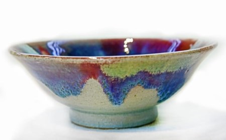 【上野焼香春徹山窯】ラーメンどんぶり<赤>1個と九州とんこつラーメン9食セット