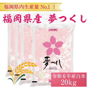 ふるさと納税】令和5年産 福岡県産 ブランド米「夢つくし」白米 計20kg