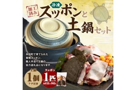 加工済みスッポン 土鍋 セット 1匹 約850～900g カット済み