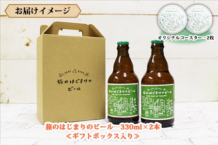 北海道  旅のはじまりのビール 330ml×2本セット ギフトボックス入り コースター2枚付き ビール クラフトビール 地ビール 酒 お酒 麦酒 beer HOTEL NUPKA プレゼント 手土産 贈り物 ギフト gift お取り寄せ 送料無料 十勝 士幌町【L06】