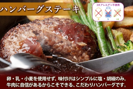 北海道 ビーフハンバーグ ステーキ 150g×5個  卵不使用 手ごね beef 牛肉 赤身肉 国産牛 肉 ビーフ セット 加工品 おかず 惣菜 お惣菜 おつまみ 国産 冷凍 詰合せ お取り寄せ 送料無料 十勝 士幌町【W02】