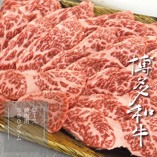 【A5A4等級】博多和牛ロース焼肉用 約500g 3V4