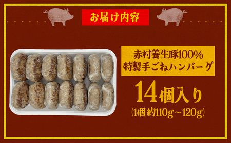 赤村養生館 特製手ごねハンバーグ 14個 ふるさと納税 ハンバーグ 手ごね ふるさと ランキング 人気 おすすめ B19