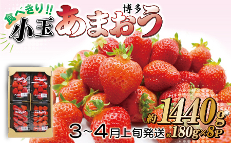 JAむなかた直送！食べきりサイズ「博多あまおう」約180g×8パック 2L12