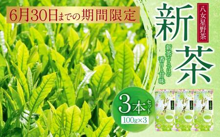 W26-17 新茶 八女星野茶 100g×3本