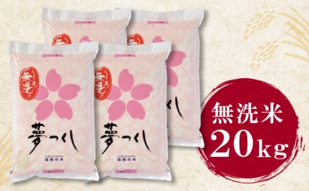 W17-15 【新米】令和7年産 無洗米 福岡県産・夢つくし20kg