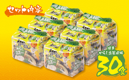 W55-36 うまかっちゃん 豚骨ラーメン<博多からし高菜風味>(5袋×6)30食