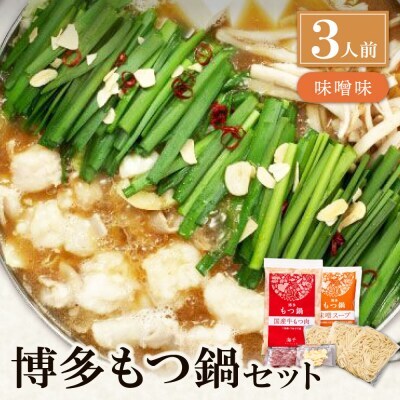 W71-03 博多もつ鍋(味噌味)3人前 もつ鍋