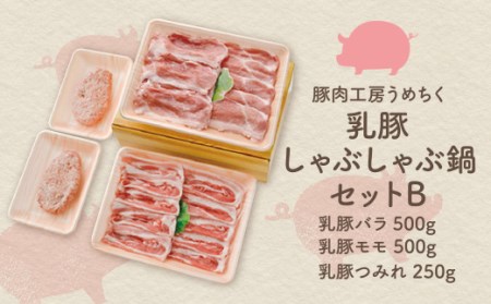 W04-05 乳豚しゃぶしゃぶ鍋Bセット(バラ・モモ・つみれ) 豚肉 【UMET】 【fukuchi00】