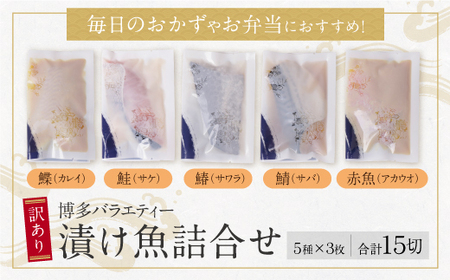 W61-77R01 【母の日】訳あり 博多バラエティー漬け魚詰合せ 15切 魚