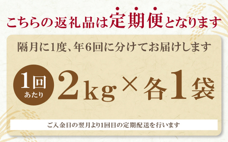 P17-85 研ぐお米福岡県産米3品種セット6kg 定期便(隔月・年6回) 【FJS】 【fukuchi00】