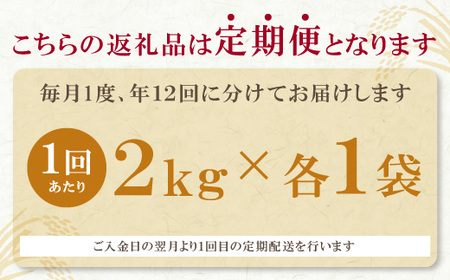 P17-89 無洗米 福岡県産3種セット6kg定期便(毎月・年12回) 【FJS】 【fukuchi00】