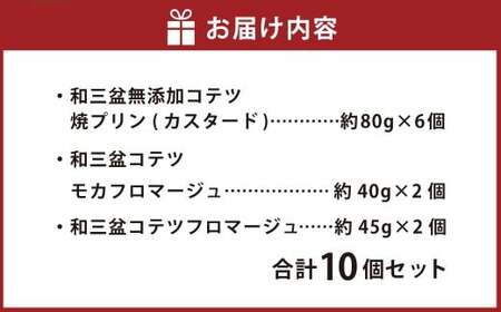 2種類の和三盆 フロマージュ 和三盆 無添加 コテツ 焼プリン 10個 セット