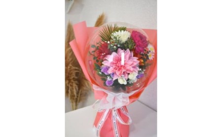 可愛い系：Flower balloon ( フラワー バルーン )  アーティフィシャルフラワー 花束型 ラッピング 韓国 お花 贈り物