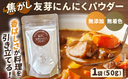 焦がし友芽にんにくパウダー 無添加 無着色 友芽にんにく にんにく ガーリック にんにくパウダー ガーリックパウダー 調味料 スープ パスタ ラーメン カレー 炒め物 肉 福岡県 福岡 九州 グルメ メール便（ポスト投函）