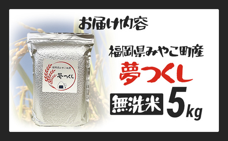 【ふるなびWEEK対象】福岡県 みやこ町産 夢つくし （無洗米） 5kg 米【期間限定】チャック付き チャック 防虫 ごはん おにぎり おやつ 福岡県 福岡 九州 グルメ お取り寄せ FN-Limited-PR