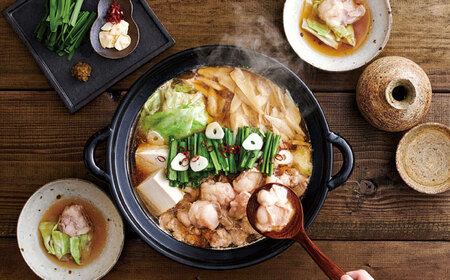 【全3回定期便】博多もつ鍋 あごだし醤油味 3-4人前[BGAH050]もつなべ定期便