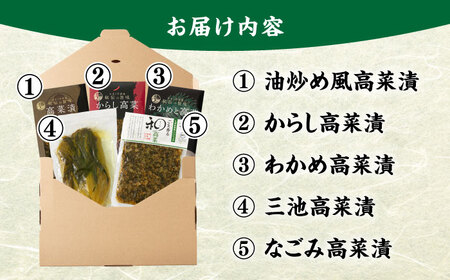 秘伝の味 九州産高菜漬5種 詰め合わせセット[BGAX001] お漬物 高菜