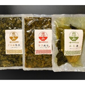 老舗逸品　恵み高菜漬け3種セット【1228885】