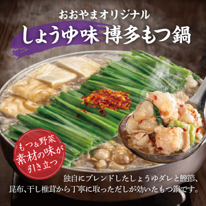 【定期便】博多もつ鍋おおやま　もつ鍋しょうゆ味2人前　3回（毎月）コース _06T-014