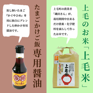 上毛町産の「たまごかけご飯セット」(卵40個・米3kg・専用醤油)　C01101