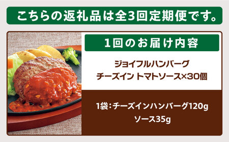 【全3回定期便】ジョイフル ハンバーグ 30個( チーズイン + トマトソース )[ABAA048] 